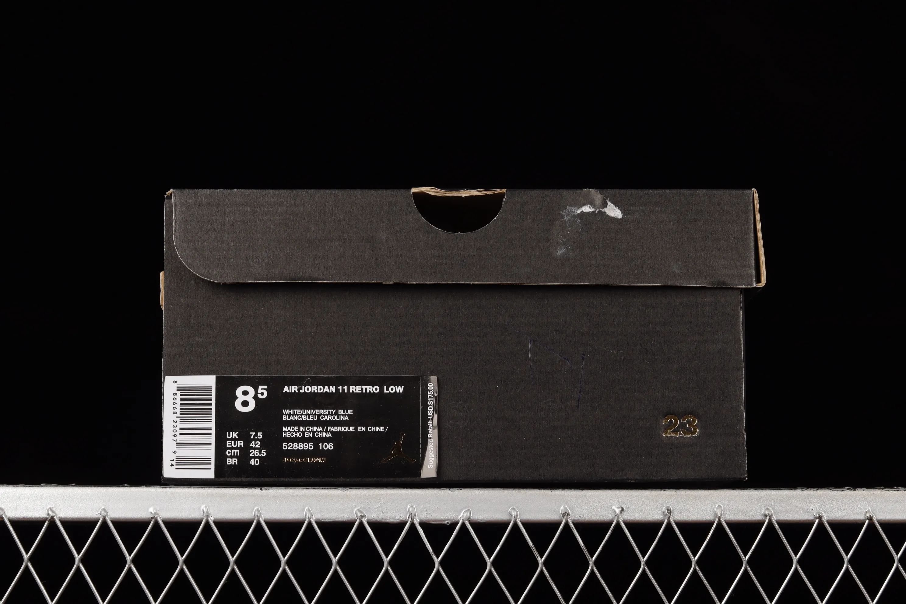 All categories Air Jordan Jordan series basketball shoes Air Jordan 11 F version Air Jordan 11 Low "Carolina" AJ11 Joe 11 white and blue first layer genuine carbon 528895-106